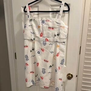 Abercrombie & Fitch White Linen Skort Sundress with Nautical Patterns - XL Tall
